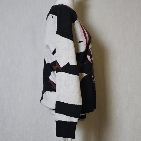 Latahuo Harajuku UZI Unisex Rockstar Hip Hop Anime Sz S Sweater Y2K Oversized - Picture 3 of 9